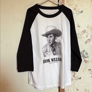 Black and White Hank Williams Raglan Tee